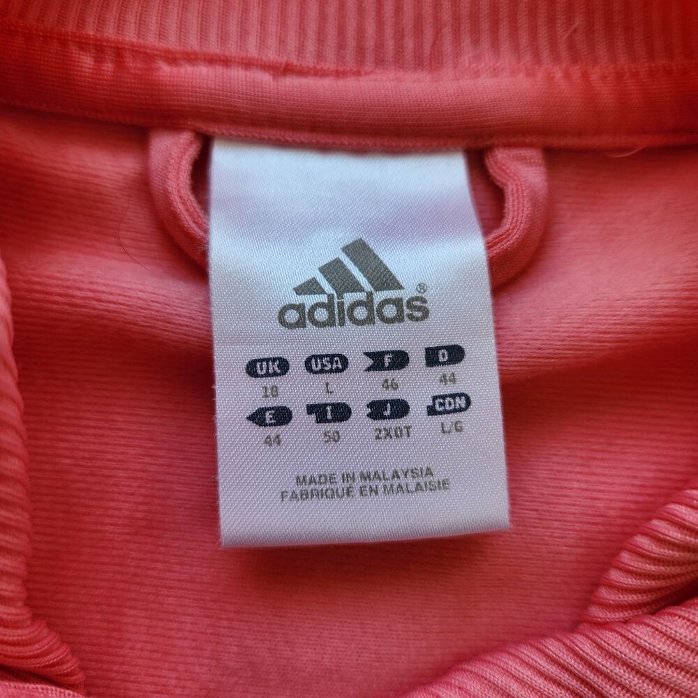 Adidas Peach Pink Full-Zip Track Jacket Stripes Sporty Athletic Glam Feminine - Picture 5 of 11